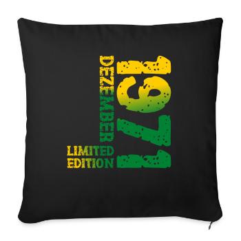 1971 Décembre Édition Limitée 52e Anniversaire Décoration - Housse de coussin décorative 45 x 45 cm - noir - Devant