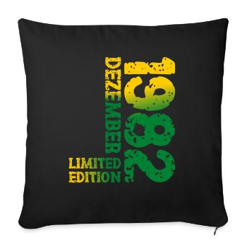 1982 Dezember Limited Edition 41. Geburtstag Deko - Sofakissenbezug 45 x 45 cm - Schwarz - Vorne
