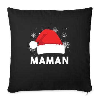 Future Maman Enceinte Grossesse Cadeau de Noël - Housse de coussin décorative 45 x 45 cm - noir - Devant