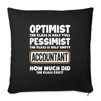 Drôle de cadeau comptable de conseiller fiscal - Housse de coussin décorative 45 x 45 cm - noir - Devant