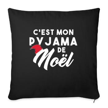 C’est mon pyjama de Noël - Housse de coussin décorative 45 x 45 cm - noir - Devant