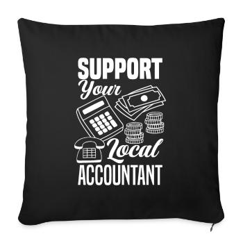 Cadeau drôle de comptable conseiller fiscal - Housse de coussin décorative 45 x 45 cm - noir - Devant