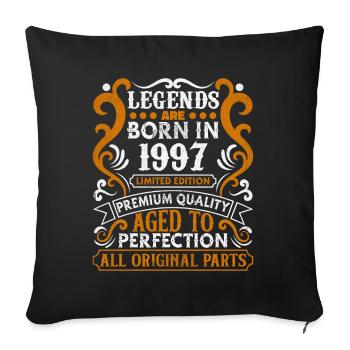 Les légendes sont nées en 1997 Cadeau d’anniversaire -1997 - Housse de coussin décorative 45 x 45 cm - noir - Devant