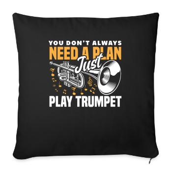 Trumpet Trumpeter Trumpet Player - Sofa pillowcase 17,3'' x 17,3'' (45 x 45 cm) - black - Front