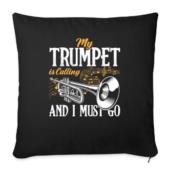 Trumpet trumpeter trumpet player - Sofa pillowcase 17,3'' x 17,3'' (45 x 45 cm) - black - Front