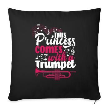 Trumpet Trumpeter Trumpet Player - Sofa pillowcase 17,3'' x 17,3'' (45 x 45 cm) - black - Front