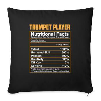 Trumpet Trumpeter Trumpet Player - Sofa pillowcase 17,3'' x 17,3'' (45 x 45 cm) - black - Front