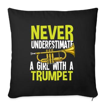 Trumpet Trumpeter Trumpet Player - Sofa pillowcase 17,3'' x 17,3'' (45 x 45 cm) - black - Front
