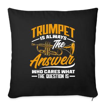 Trumpet Trumpeter Trumpet Player - Sofa pillowcase 17,3'' x 17,3'' (45 x 45 cm) - black - Front