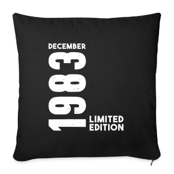Anniversaire homme femme I Décembre 1983 - Housse de coussin décorative 45 x 45 cm - noir - Devant