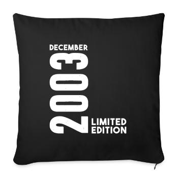 Anniversaire homme femme I Décembre 2003 - Housse de coussin décorative 45 x 45 cm - noir - Devant