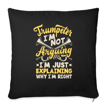 Trumpet Trumpeter Trumpet Player - Sofa pillowcase 17,3'' x 17,3'' (45 x 45 cm) - black - Front