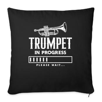 Trumpet trumpeter trumpet player - Sofa pillowcase 17,3'' x 17,3'' (45 x 45 cm) - black - Front