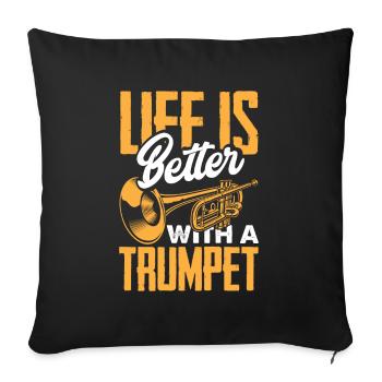 Trumpet Trumpeter Trumpet Player - Sofa pillowcase 17,3'' x 17,3'' (45 x 45 cm) - black - Front