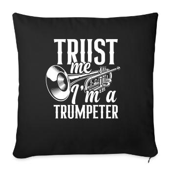 Trumpet Trumpeter Trumpet Player - Sofa pillowcase 17,3'' x 17,3'' (45 x 45 cm) - black - Front