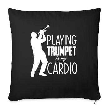Trompete Trompeter Trompeten Spieler - Sofakissenbezug 45 x 45 cm - Schwarz - Vorne