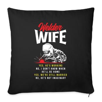 Funny Welder Gift - Sofa pillowcase 17,3'' x 17,3'' (45 x 45 cm) - black - Front