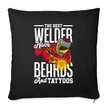 Funny Welder Gift - Sofa pillowcase 17,3'' x 17,3'' (45 x 45 cm) - black - Front