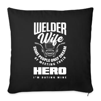 Funny Welder Gift - Sofa pillowcase 17,3'' x 17,3'' (45 x 45 cm) - black - Front