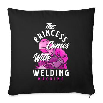 Funny Welder Gift - Sofa pillowcase 17,3'' x 17,3'' (45 x 45 cm) - black - Front