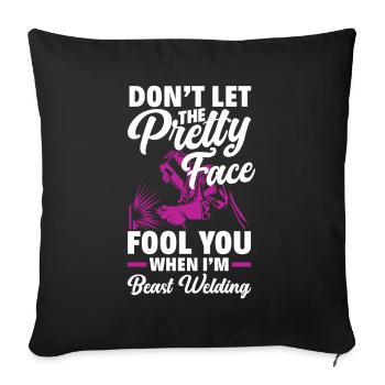 Funny Welder Gift - Sofa pillowcase 17,3'' x 17,3'' (45 x 45 cm) - black - Front