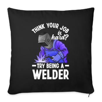 Funny Welder Gift - Sofa pillowcase 17,3'' x 17,3'' (45 x 45 cm) - black - Front