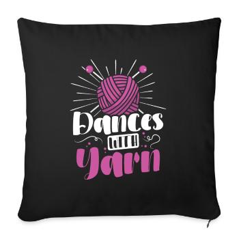 Dances with yarn - Sofakissenbezug 45 x 45 cm - Schwarz - Vorne