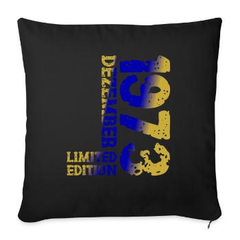 1973 Décembre Édition Limitée 50ème Anniversaire Décoration - Housse de coussin décorative 45 x 45 cm - noir - Devant