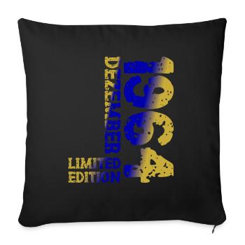 1964 December Limited Edition 59th Birthday Decoration - Sofa pillowcase 17,3'' x 17,3'' (45 x 45 cm) - black - Front