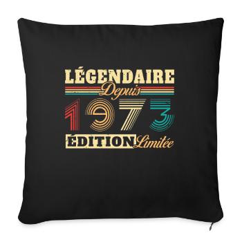 Légendaire Depuis 1973 - Housse de coussin décorative 45 x 45 cm - noir - Devant