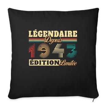 Légendaire Depuis 1943 - Housse de coussin décorative 45 x 45 cm - noir - Devant