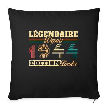 Légendaire Depuis 1944 - Housse de coussin décorative 45 x 45 cm - noir - Devant