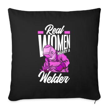 Lustiges Schweißer Geschenk - Sofakissenbezug 45 x 45 cm - Schwarz - Vorne