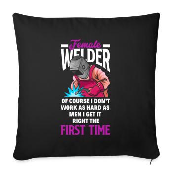 Funny Welder Gift - Sofa pillowcase 17,3'' x 17,3'' (45 x 45 cm) - black - Front