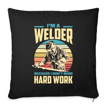 Funny Welder Gift - Sofa pillowcase 17,3'' x 17,3'' (45 x 45 cm) - black - Front