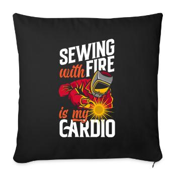 Funny Welder Gift - Sofa pillowcase 17,3'' x 17,3'' (45 x 45 cm) - black - Front