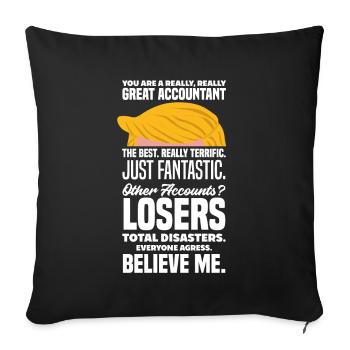 Drôle de cadeau comptable de conseiller fiscal - Housse de coussin décorative 45 x 45 cm - noir - Devant