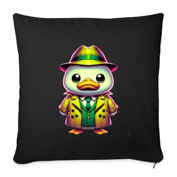 M. Détective Canard - Housse de coussin décorative 45 x 45 cm - noir - Devant