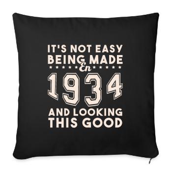 Fabriqué en 1934 et ayant l’air aussi bien - Housse de coussin décorative 45 x 45 cm - noir - Devant