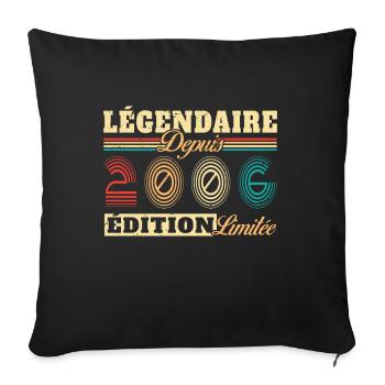Légendaire Depuis 2006 - Housse de coussin décorative 45 x 45 cm - noir - Devant