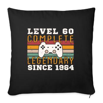 Level 60 Complete 1964 Birthday Gift - Sofa pillowcase 17,3'' x 17,3'' (45 x 45 cm) - black - Front