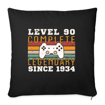 Level 90 Complete 1934 Birthday Gift - Sofa pillowcase 17,3'' x 17,3'' (45 x 45 cm) - black - Front
