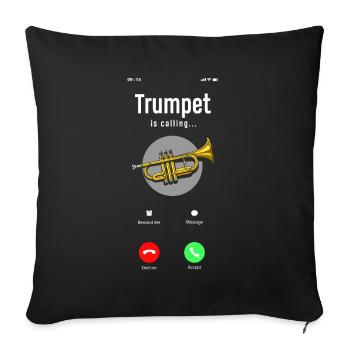 Trompete Trompeter Trompeten Spieler - Sofakissenbezug 45 x 45 cm - Schwarz - Vorne