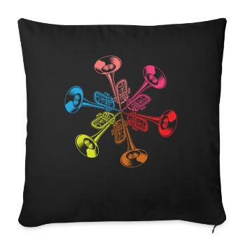 Trumpet Trumpeter Trumpet Player - Sofa pillowcase 17,3'' x 17,3'' (45 x 45 cm) - black - Front