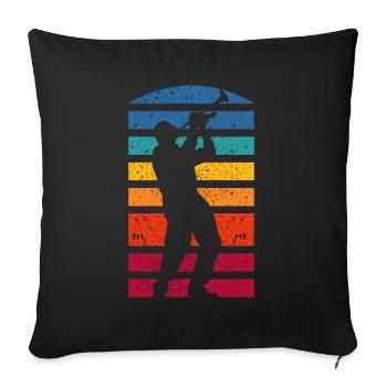 Trumpet Trumpeter Trumpet Player - Sofa pillowcase 17,3'' x 17,3'' (45 x 45 cm) - black - Front