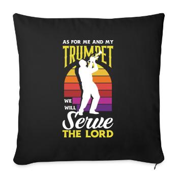 Trumpet Trumpeter Trumpet Player - Sofa pillowcase 17,3'' x 17,3'' (45 x 45 cm) - black - Front