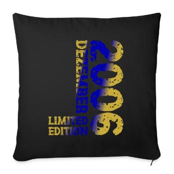 2006 December Limited Edition 17th Birthday Decoration - Sofa pillowcase 17,3'' x 17,3'' (45 x 45 cm) - black - Front