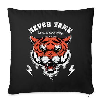 Tiger - Sofa pillowcase 17,3'' x 17,3'' (45 x 45 cm) - black - Front