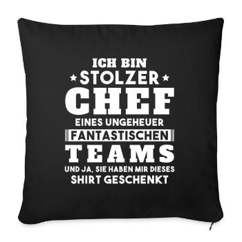 Ich bin Stolzer Chef Geschenkidee - Sofakissenbezug 45 x 45 cm - Schwarz - Vorne