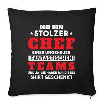 Ich bin Stolzer Chef Geschenkidee - Sofakissenbezug 45 x 45 cm - Schwarz - Vorne